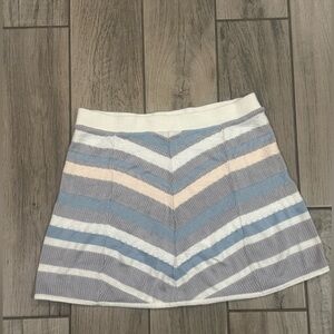 Free People Chevron Mini Skirt in Blue and White
